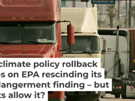 Trucks leave a smoggy Port of Long Beach in 2008, the year before the endangerment finding was released. Luis Sinco/Los Angeles Times via Getty Images